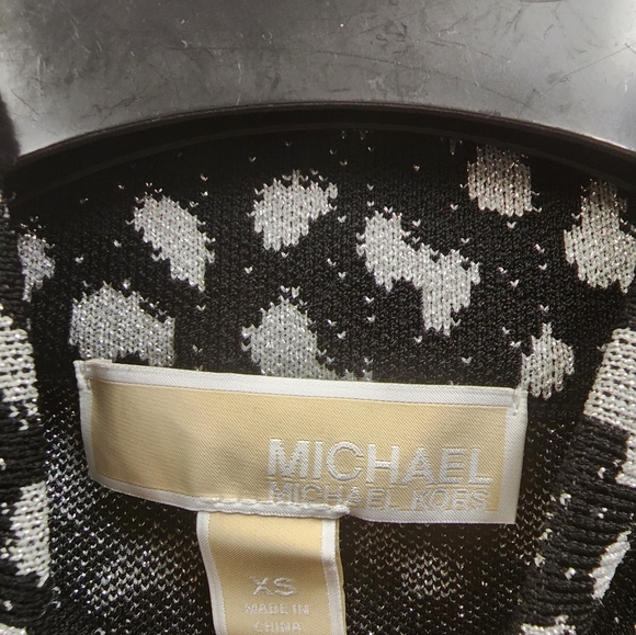 Michael Kors Metallic Cheetah Print Long Sleeve Bodycon Dress - Picture 3 of 4